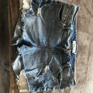 Jean shorts with sparkly fringe